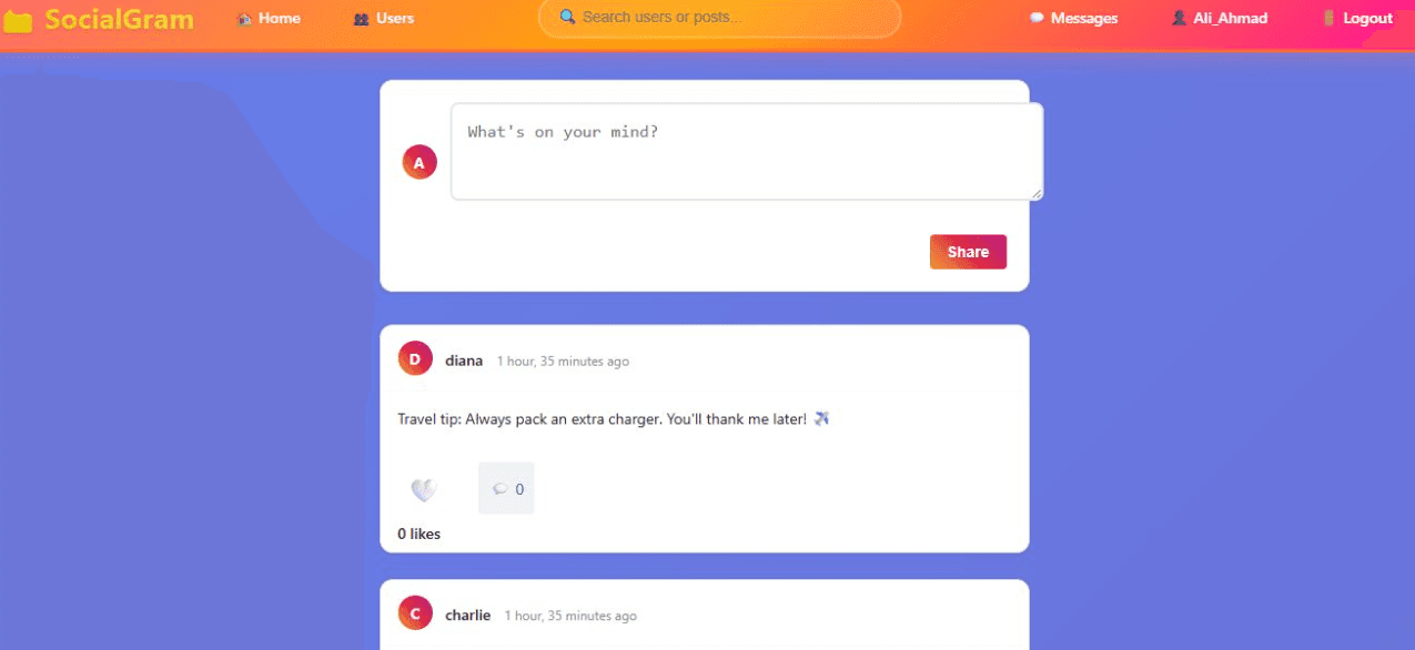 Social Gram (SG) Community App